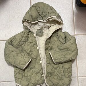 Zara Kids Khaki Quilted Puffer Jacket